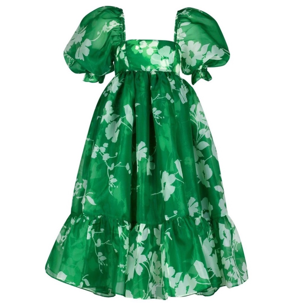 Selkie French Puff Dress in Summer Field Green 3XL